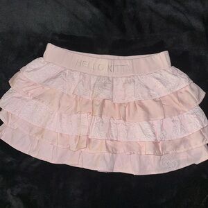 Hello kitty tiered lace pink ruffled skirt